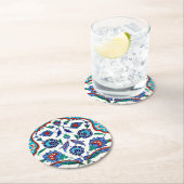 Dessous-de-verre Rond En Papier tuile de iznik (En situation)