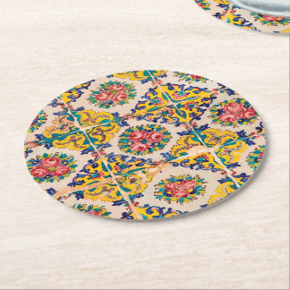 Dessous-de-verre Rond En Papier tuile de Persan de Sept-couleur