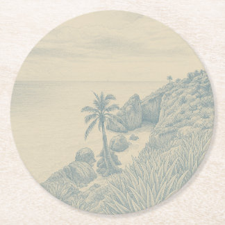 Dessous-de-verre Rond En Papier Tulum Dessous de Verre en Papier