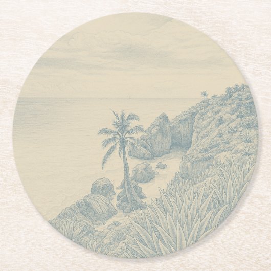 Dessous-de-verre Rond En Papier Tulum Paper Coaster (Devant)