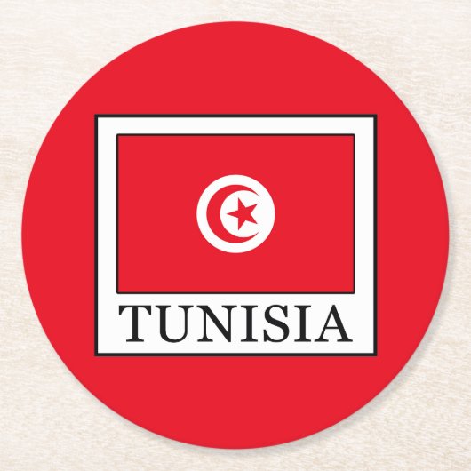 Dessous-de-verre Rond En Papier Tunisie (Devant)