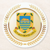 Dessous-de-verre Rond En Papier Tuvalu Armoiries (Devant)