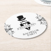 Dessous-de-verre Rond En Papier Tuxedo Bachelor (Incliné)