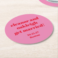 Typographie en gras rose rouge moderne Mariage per