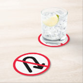 Dessous-de-verre Rond En Papier U Tourner Signal interdit | Dessous de verre arron (En situation)