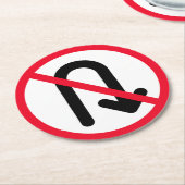 Dessous-de-verre Rond En Papier U Tourner Signal interdit | Dessous de verre arron (Incliné)