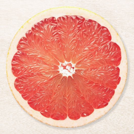 Dessous-de-verre Rond En Papier Ultra-réalisme Pamplemousse à découpe Beverage Coa (Devant)