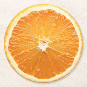 Dessous-de-verre Rond En Papier Ultra-réalisme Pâte de boisson en tranches orange