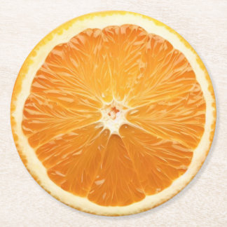 Dessous-de-verre Rond En Papier Ultra-réalisme Pâte de boisson en tranches orange
