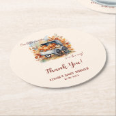 Dessous-de-verre Rond En Papier Un Baby shower Automne Un Peu Citrouille | Neutre (Incliné)