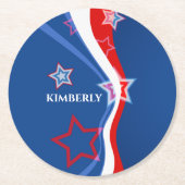 Dessous-de-verre Rond En Papier Un drapeau américain Abstrait (Devant)