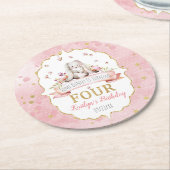 Dessous-de-verre Rond En Papier Un lapin atteint quatre ans (Incliné)