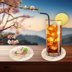 Dessous-de-verre Rond En Papier Un Petit Baby shower À Thème Kwai Doux