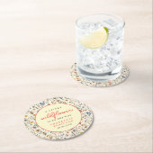 Dessous-de-verre Rond En Papier Un petit Baby shower de fille Fleur sauvage (En situation)