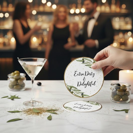 Dessous-de-verre Rond En Papier Un peu de plaisir Soirée Martini