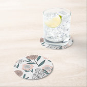 Dessous-de-verre Rond En Papier Un rose (En situation)