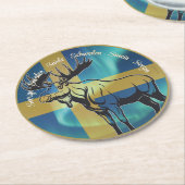 Dessous-de-verre Rond En Papier Underlägg — Sweden, moose (Incliné)