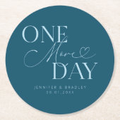 Dessous-de-verre Rond En Papier Une répétition Mariage de jour de plus Turquoise (Devant)