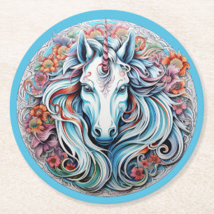 Dessous-de-verre Rond En Papier Unicorne