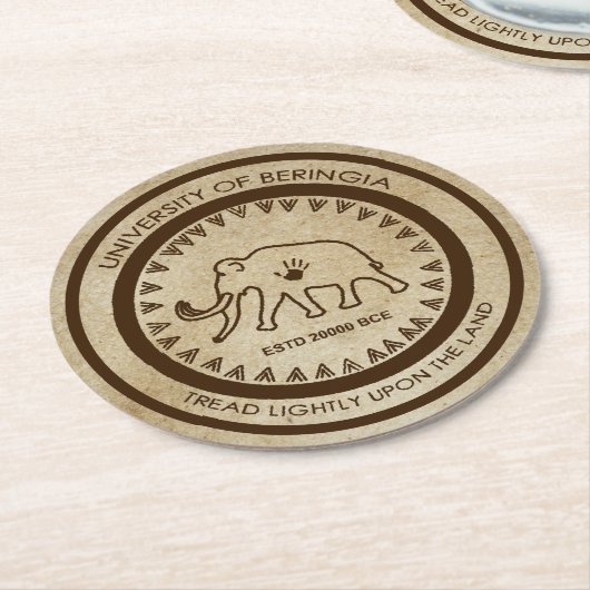 Dessous-de-verre Rond En Papier Université de Beringia Mammoth Seal (Incliné)