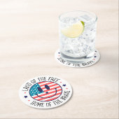 Dessous-de-verre Rond En Papier USA Patriotique (En situation)