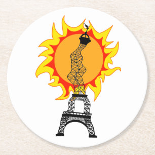 Dessous-de-verre Rond En Papier Vague thermique européenne
