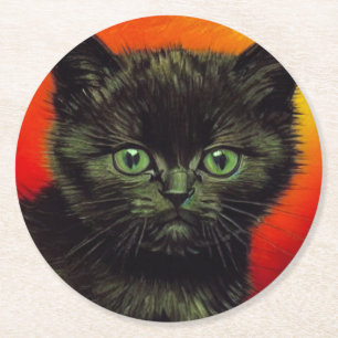 Dessous-de-verre Rond En Papier Van Gogh Black Kitten