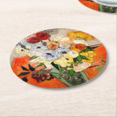 Dessous-de-verre Rond En Papier Van Gogh Roses and Anemones (Incliné)
