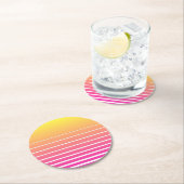 Dessous-de-verre Rond En Papier Vaporwave Sun (En situation)