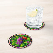 Dessous-de-verre Rond En Papier Verre tendu de Ladybug (En situation)