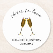 Dessous-de-verre Rond En Papier Verres à champagne pour À l'amour (Devant)