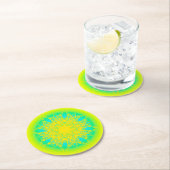 Dessous-de-verre Rond En Papier vert (En situation)