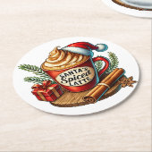 Dessous-de-verre Rond En Papier Vibes de café chaud Conception de la subblimation (Incliné)