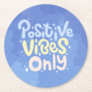 Dessous-de-verre Rond En Papier Vibes Positives Seulement