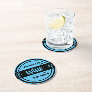 Dessous-de-verre Rond En Papier Vin amusant, bière, bar, dessous de verre de fête