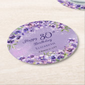 Dessous-de-verre Rond En Papier Violettes violettes violettes élégantes Floral Joy (Incliné)
