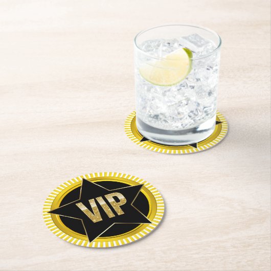 DESSOUS-DE-VERRE ROND EN PAPIER VIP (En situation)