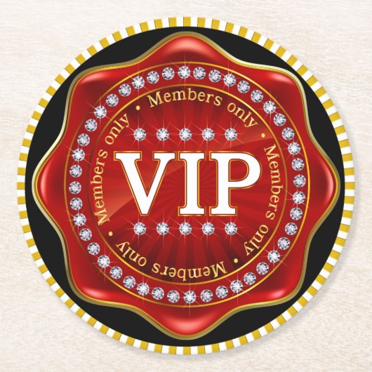 DESSOUS-DE-VERRE ROND EN PAPIER VIP (Devant)