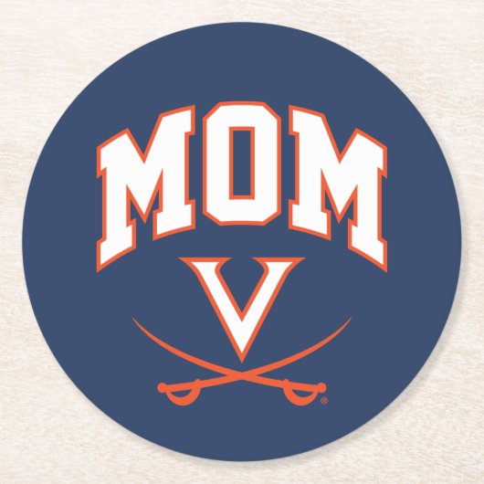 Dessous-de-verre Rond En Papier Virginia Cavaliers (Devant)