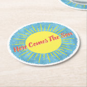 Dessous-de-verre Rond En Papier Voici Le Baby shower Son Aquarelle Personnalisé (Incliné)