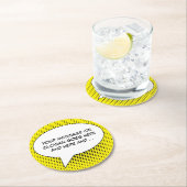 Dessous-de-verre Rond En Papier Voix Bubble Votre Modèle De Message (En situation)