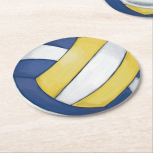 Dessous-de-verre Rond En Papier Volley-ball