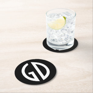 Dessous-de-verre Rond En Papier Vos idées de monogramme simplement 1