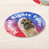 Dessous-de-verre Rond En Papier Voter pour les droits des animaux (Incliné)