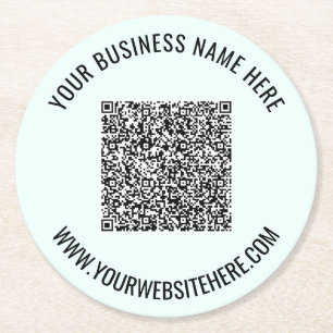 Dessous-de-verre Rond En Papier Votre code QR - Dessous de verre de texte et de pa