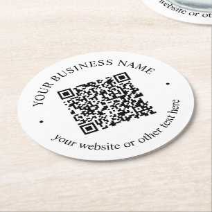 Dessous-de-verre Rond En Papier Votre code QR téléchargé plus texte circulaire mod