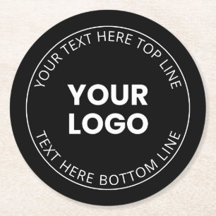 Dessous-de-verre Rond En Papier Votre logo de style minimaliste