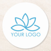 Dessous-de-verre Rond En Papier Votre logo professionnel (Devant)