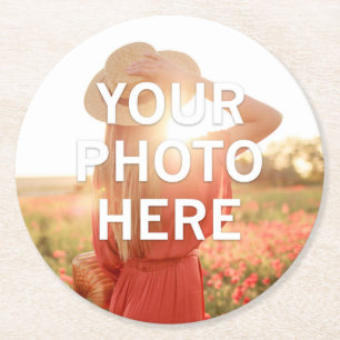 Dessous-de-verre Rond En Papier Votre photo ici