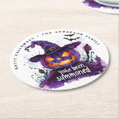 Dessous-de-verre Rond En Papier Vous avez été appelé sorcière Citrouille violette (Incliné)